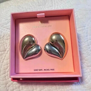 House of Harlow  Gold/Silver Heart Earrings